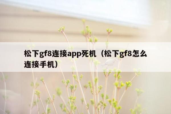 松下gf8连接app死机（松下gf8怎么连接手机）