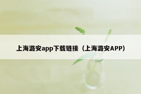 上海潞安app下载链接（上海潞安APP）