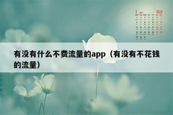 有没有什么不费流量的app（有没有不花钱的流量）