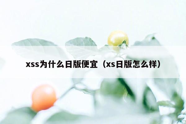 xss为什么日版便宜（xs日版怎么样）