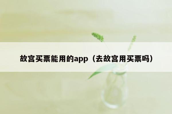 故宫买票能用的app（去故宫用买票吗）