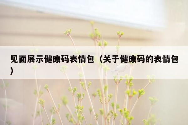 见面展示健康码表情包（关于健康码的表情包）