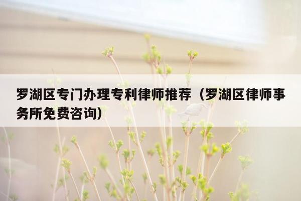 罗湖区专门办理专利律师推荐（罗湖区律师事务所免费咨询）