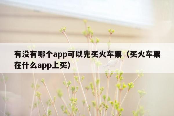 有没有哪个app可以先买火车票（买火车票在什么app上买）