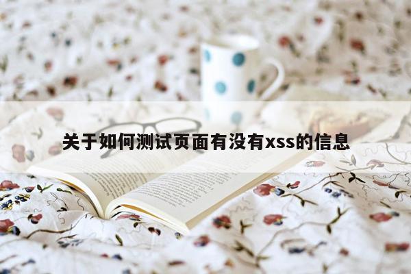 关于如何测试页面有没有xss的信息