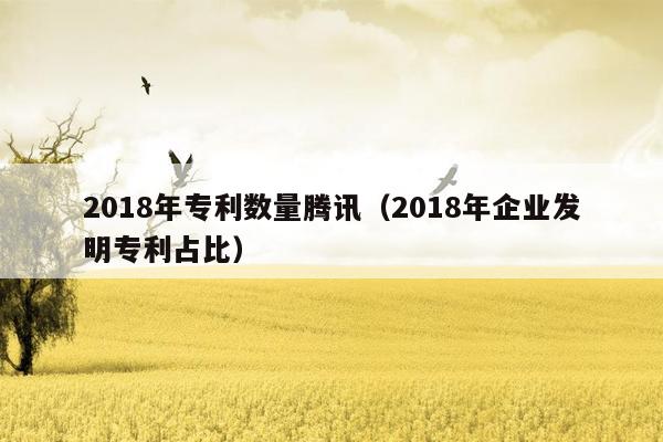 2018年专利数量腾讯（2018年企业发明专利占比）