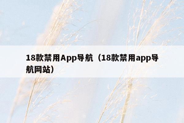 18款禁用App导航（18款禁用app导航网站）