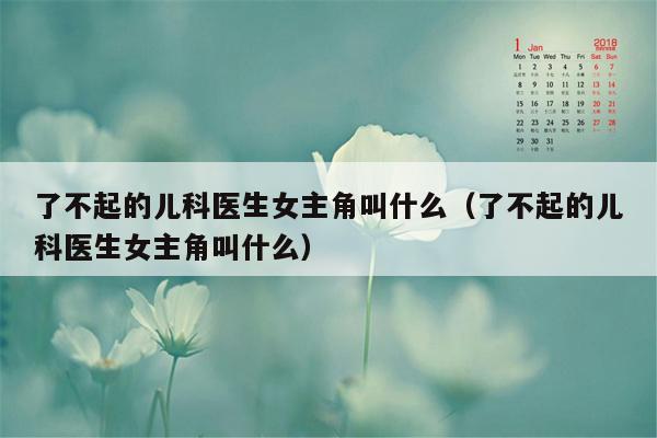 了不起的儿科医生女主角叫什么（了不起的儿科医生女主角叫什么）