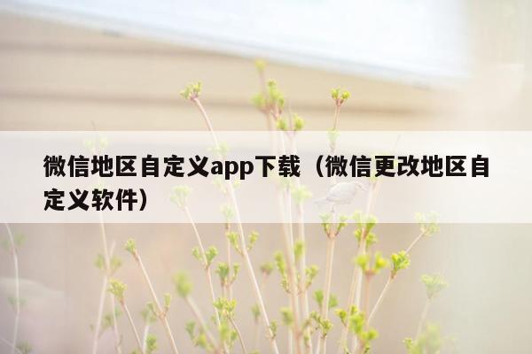 微信地区自定义app下载（微信更改地区自定义软件）