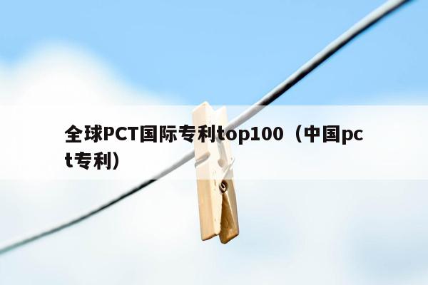 全球PCT国际专利top100（中国pct专利）