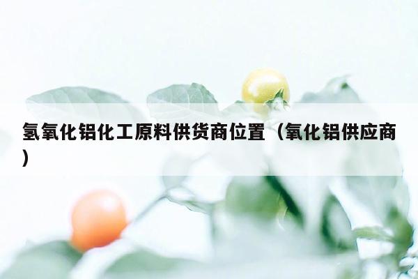 氢氧化铝化工原料供货商位置（氧化铝供应商）