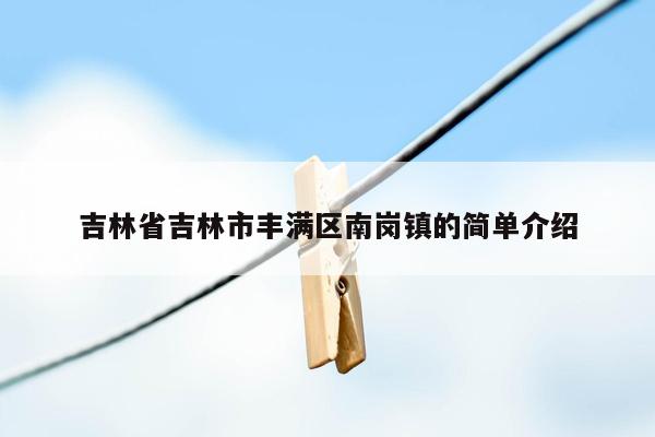 吉林省吉林市丰满区南岗镇的简单介绍