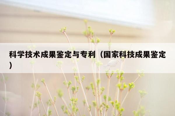 科学技术成果鉴定与专利（国家科技成果鉴定）