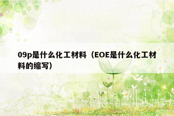 09p是什么化工材料（EOE是什么化工材料的缩写）