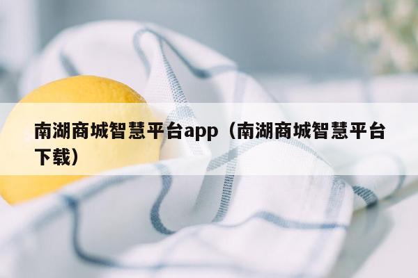 南湖商城智慧平台app（南湖商城智慧平台下载）