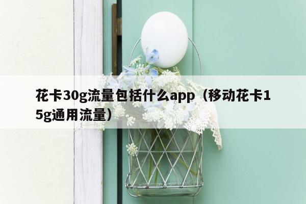 花卡30g流量包括什么app（移动花卡15g通用流量）