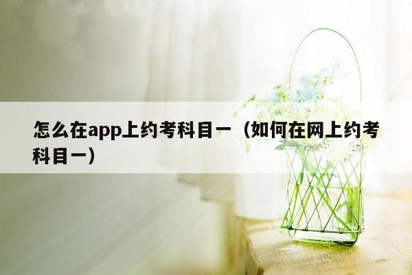 怎么在app上约考科目一（如何在网上约考科目一）