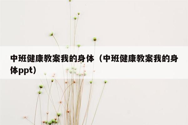 中班健康教案我的身体（中班健康教案我的身体ppt）