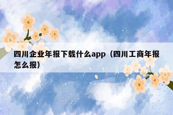 四川企业年报下载什么app（四川工商年报怎么报）