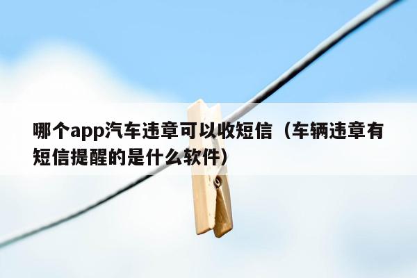 哪个app汽车违章可以收短信（车辆违章有短信提醒的是什么软件）