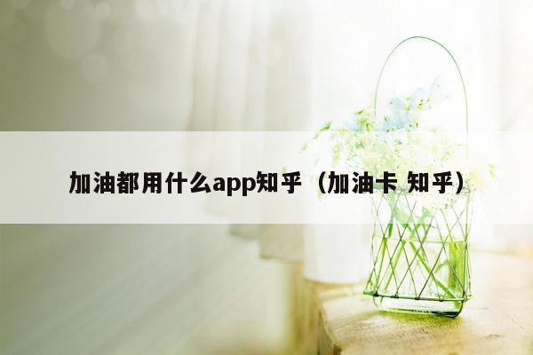 加油都用什么app知乎（加油卡 知乎）