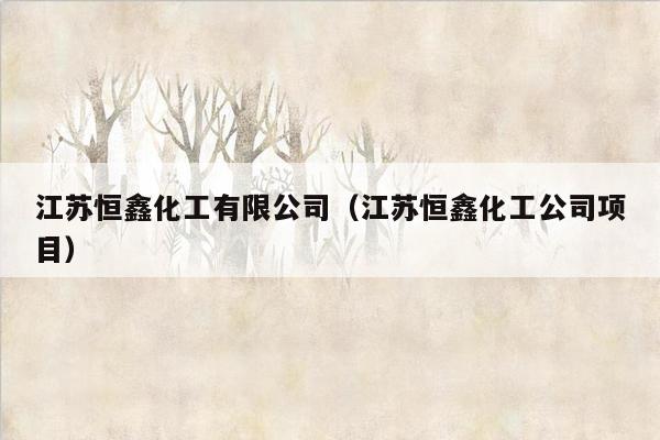 江苏恒鑫化工有限公司（江苏恒鑫化工公司项目）