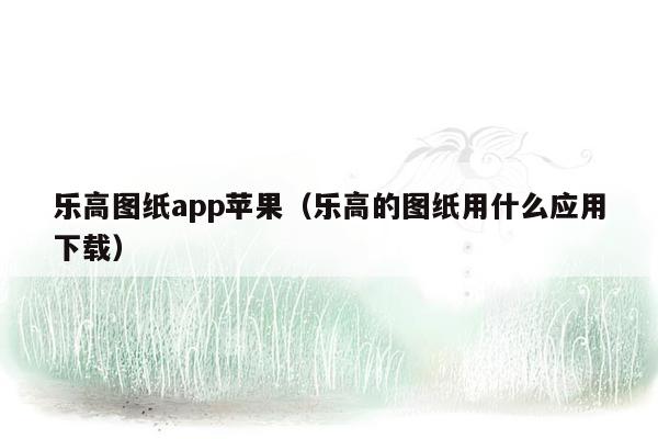 乐高图纸app苹果（乐高的图纸用什么应用下载）