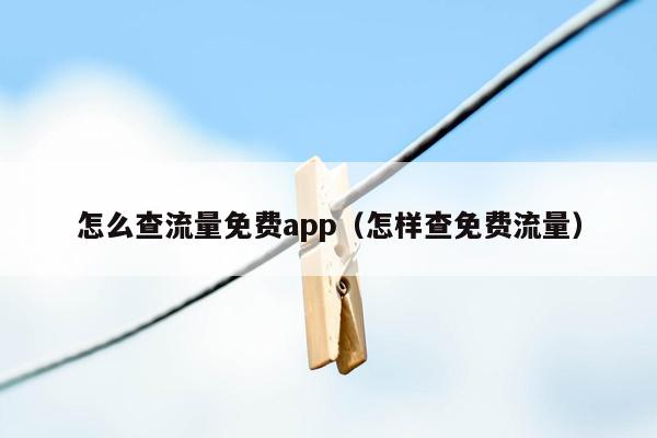 怎么查流量免费app（怎样查免费流量）