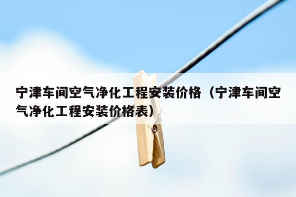 宁津车间空气净化工程安装价格（宁津车间空气净化工程安装价格表）