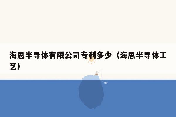 海思半导体有限公司专利多少（海思半导体工艺）