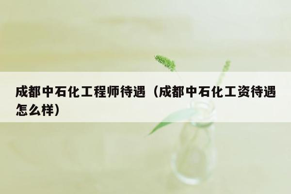 成都中石化工程师待遇（成都中石化工资待遇怎么样）