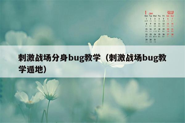 刺激战场分身bug教学（刺激战场bug教学遁地）