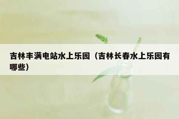 吉林丰满电站水上乐园（吉林长春水上乐园有哪些）