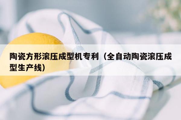 陶瓷方形滚压成型机专利（全自动陶瓷滚压成型生产线）