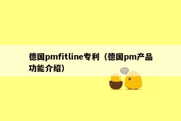 德国pmfitline专利（德国pm产品功能介绍）