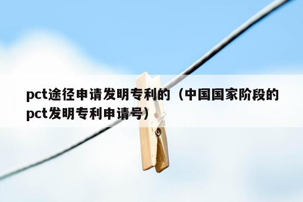 pct途径申请发明专利的（中国国家阶段的pct发明专利申请号）