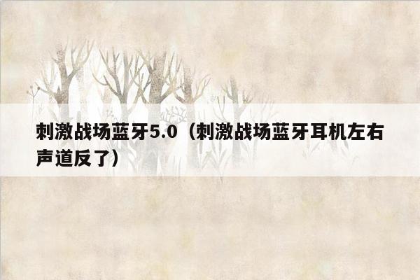 刺激战场蓝牙5.0（刺激战场蓝牙耳机左右声道反了）