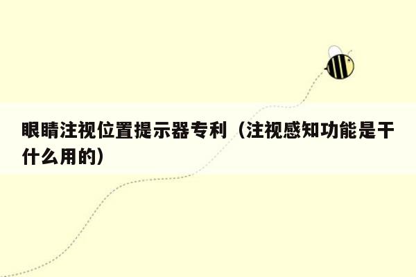 眼睛注视位置提示器专利（注视感知功能是干什么用的）