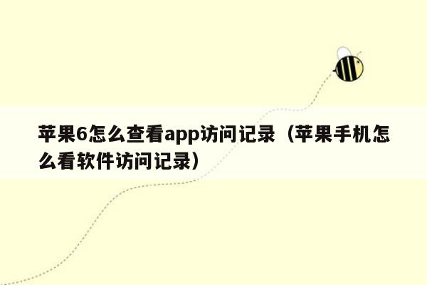 苹果6怎么查看app访问记录（苹果手机怎么看软件访问记录）