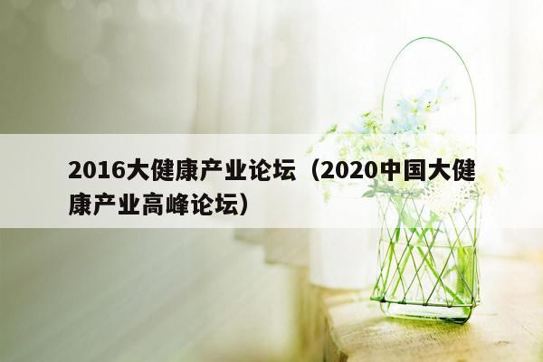 2016大健康产业论坛（2020中国大健康产业高峰论坛）