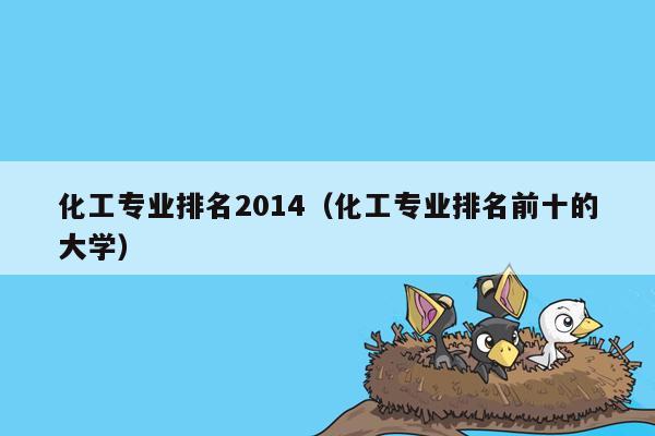 化工专业排名2014（化工专业排名前十的大学）