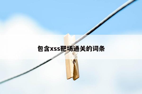 包含xss靶场通关的词条