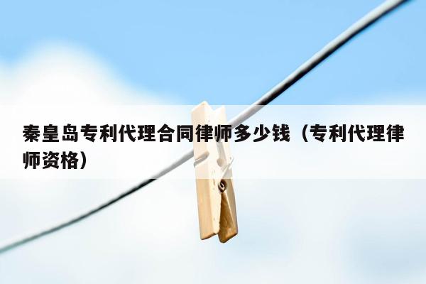 秦皇岛专利代理合同律师多少钱（专利代理律师资格）