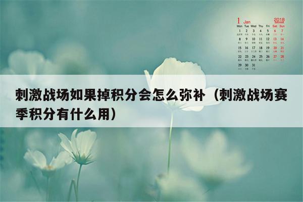 刺激战场如果掉积分会怎么弥补（刺激战场赛季积分有什么用）