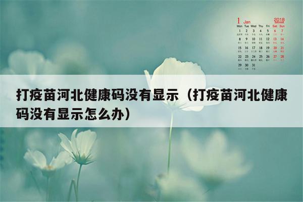 打疫苗河北健康码没有显示（打疫苗河北健康码没有显示怎么办）