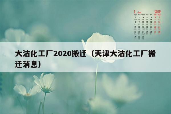 大沽化工厂2020搬迁（天津大沽化工厂搬迁消息）