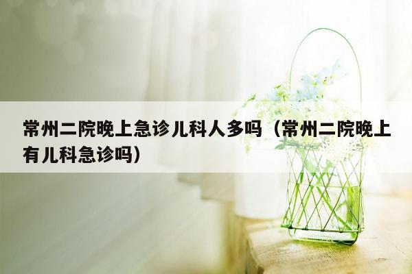 常州二院晚上急诊儿科人多吗（常州二院晚上有儿科急诊吗）