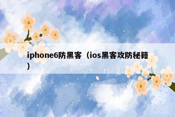 iphone6防黑客（ios黑客攻防秘籍）