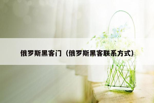 俄罗斯黑客门（俄罗斯黑客联系方式）