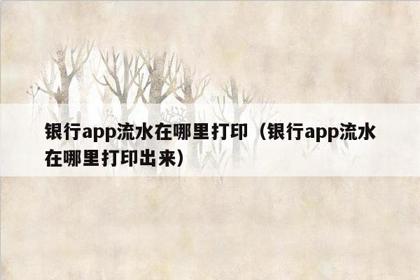 银行app流水在哪里打印（银行app流水在哪里打印出来）